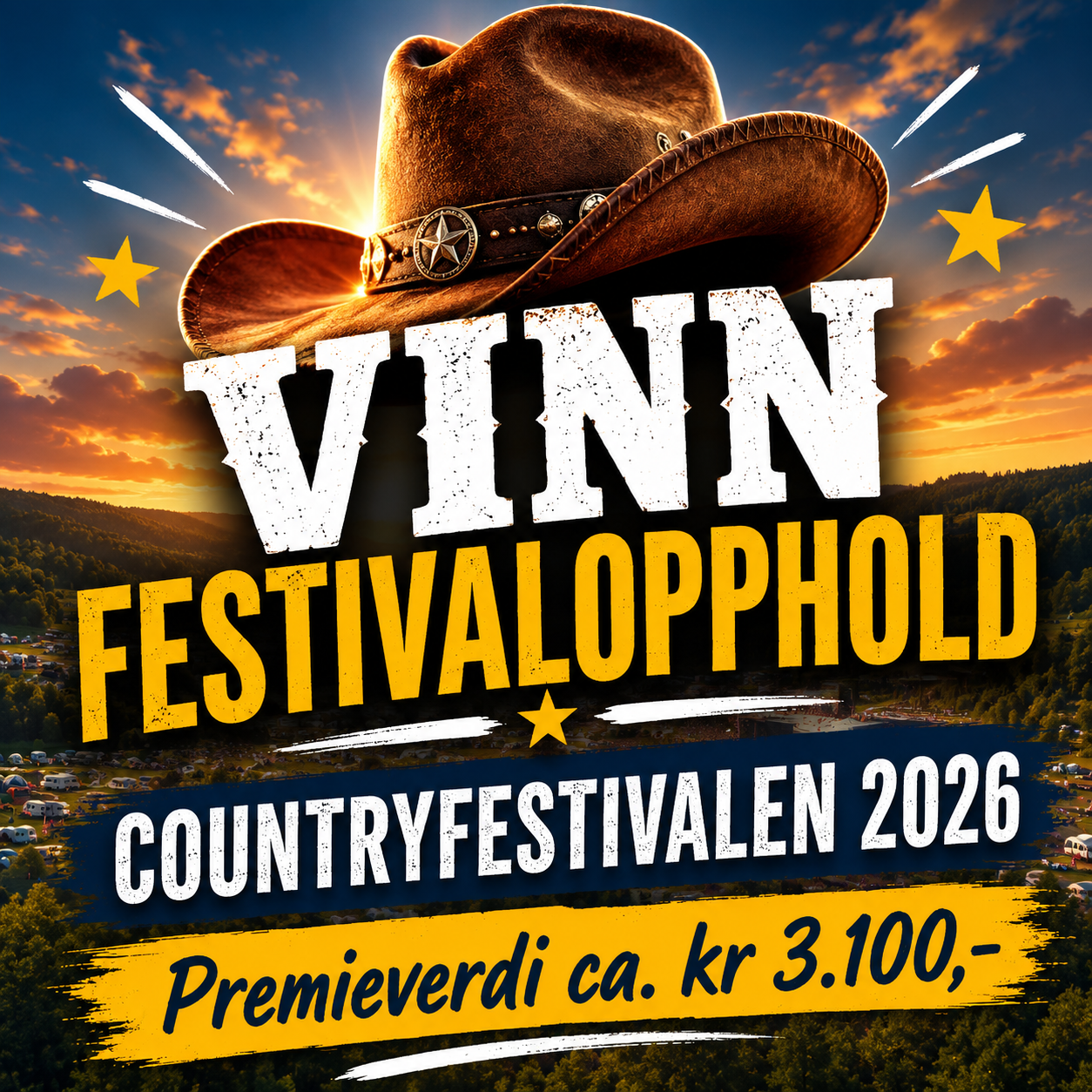 🎁 Vinn opphold på Countryfestivalen 2026