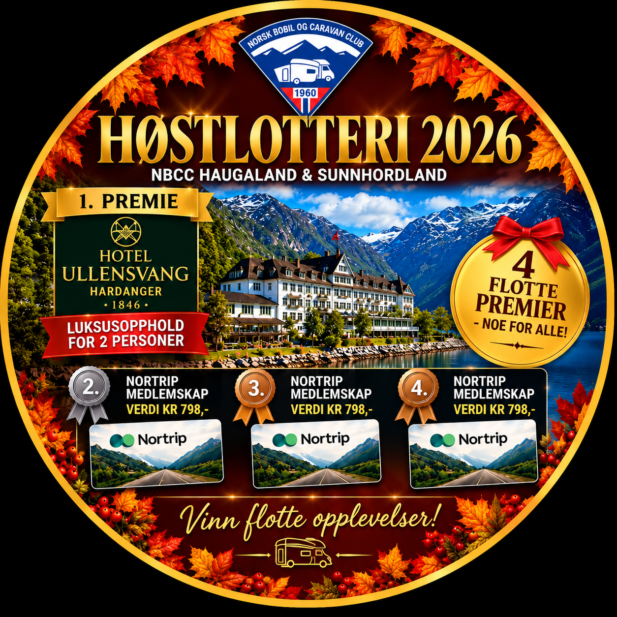 Artikkelbilde til artikkelen Høstlotteri 2026 – fire vinnere er trukket!